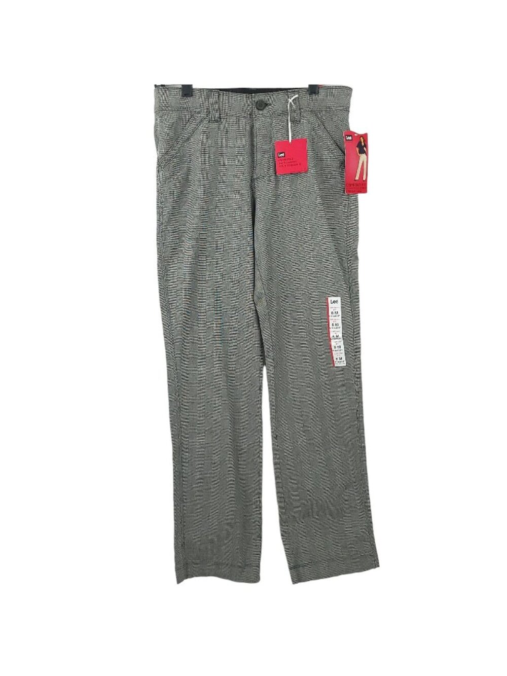 Lee Straight Leg Trousers Womens 8M Glen Plaid Sinfully Soft Comfort Fit New